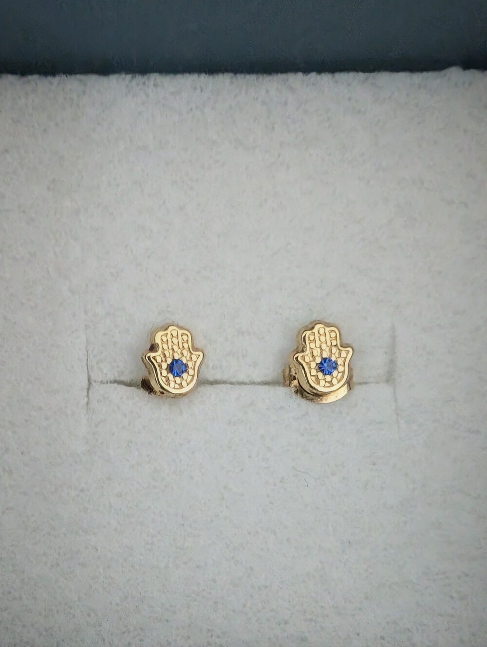 Banter Cubic Zirconia Hamsa Stud Earrings in 10K Solid Gold